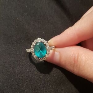 Elegant Silver and Blue Gemstone Ring